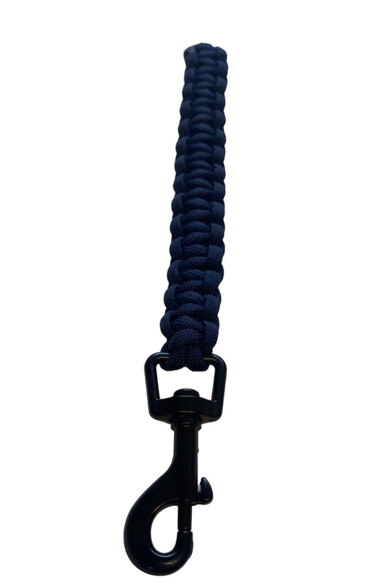 paracord tab leash made of blue 550 paracord
